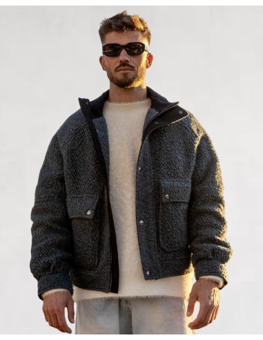 Veste boxy effet brossé IMPERIAL bleu