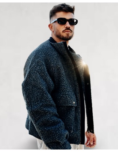 Veste boxy effet brossé IMPERIAL bleu