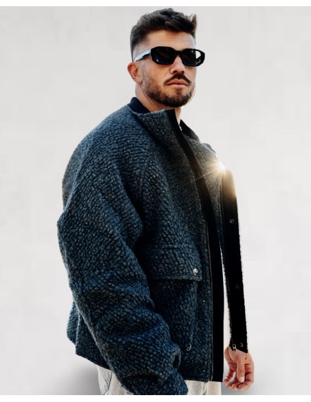 Veste boxy effet brossé IMPERIAL bleu