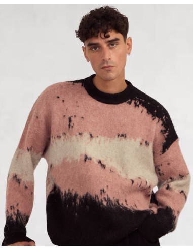 Pull en maille "GRAPHIC" rose