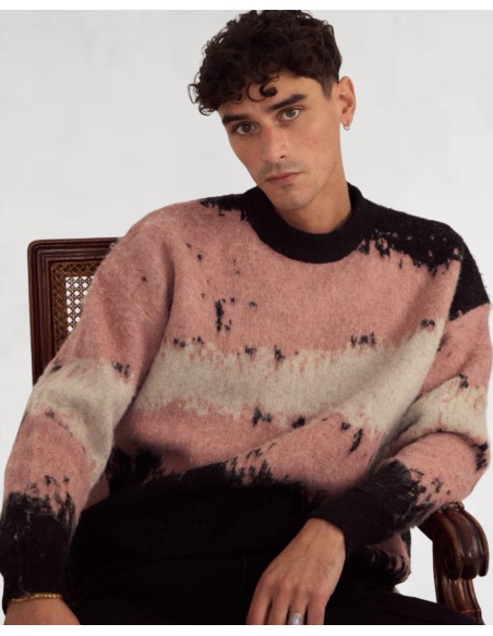 Pull en maille "GRAPHIC" rose