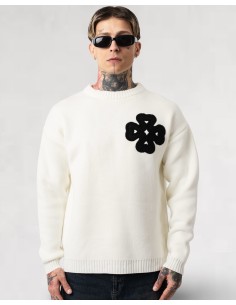Pull en maille "LUCKY" écru