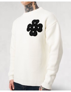 Pull en maille "LUCKY" écru 2