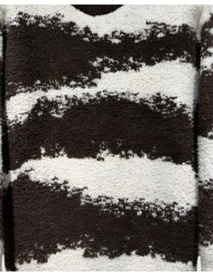 Pull effet laine bi color ecru et marron 2