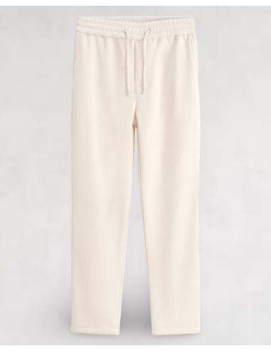 PANTALON MOLETONNÉ CÔTELÉ ECRU