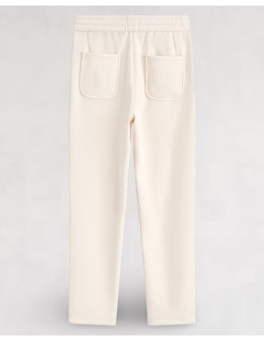 PANTALON MOLETONNÉ CÔTELÉ ECRU