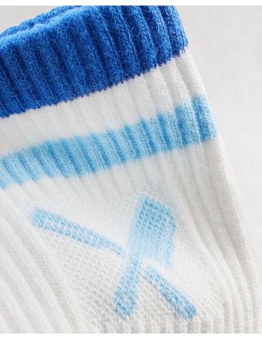 Chaussettes montantes sport bleues et...