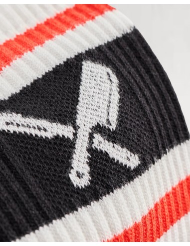 Chaussettes montantes sport rouge et...