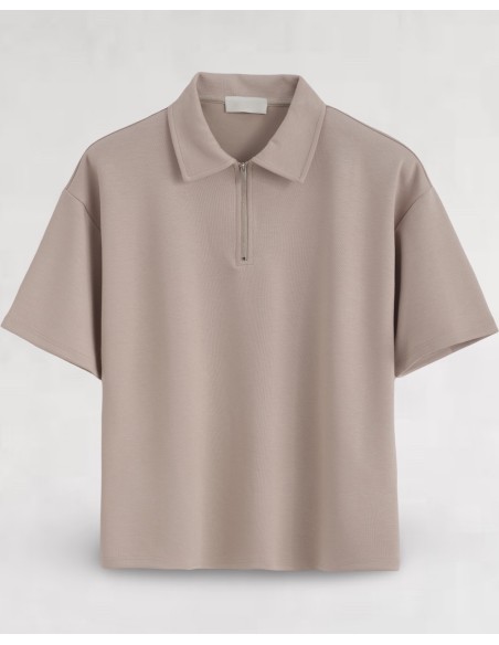 ENSEMBLE PANTALON ET T-SHIRT ZIP BEIGE