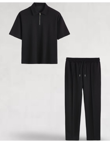 ENSEMBLE PANTALON ET T-SHIRT ZIP NOIR