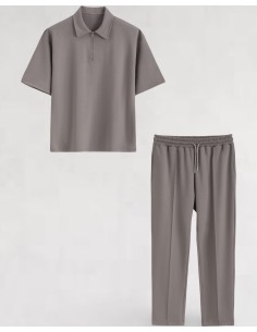 Enesemble Pantalon et T-Shirt Zippé gris foncé
