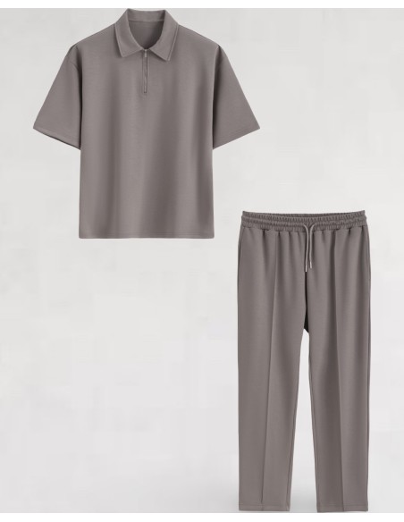 Enesemble Pantalon et T-Shirt Zippé gris foncé