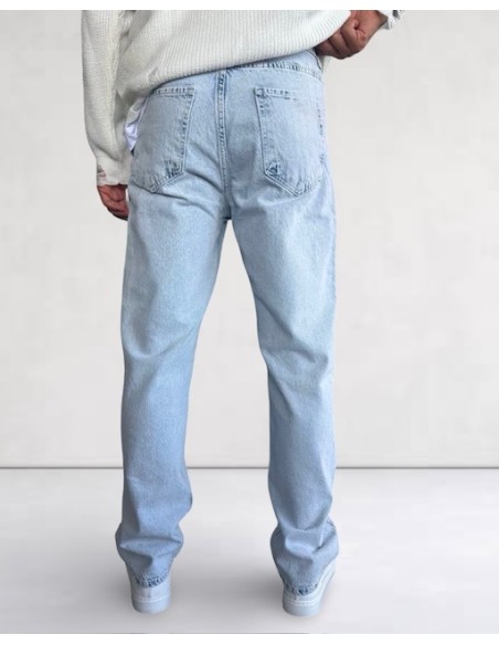 JEANS COUPE AMPLE BLEU CLAIR