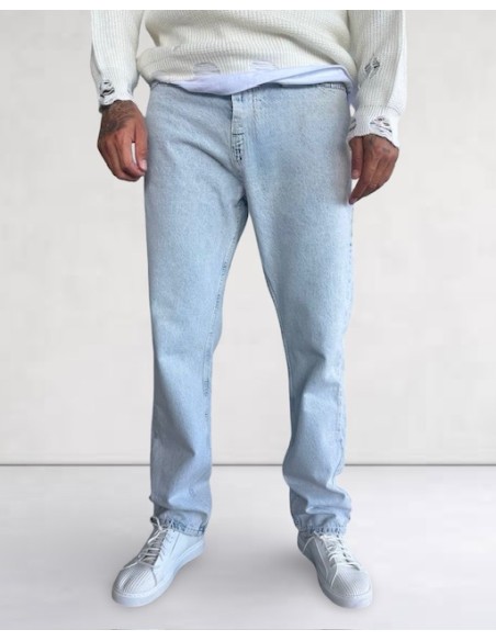JEANS COUPE AMPLE BLEU CLAIR