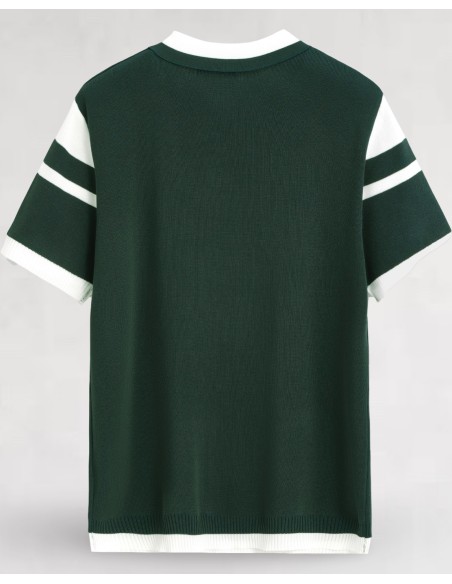 Polo boutonné en maille vert
