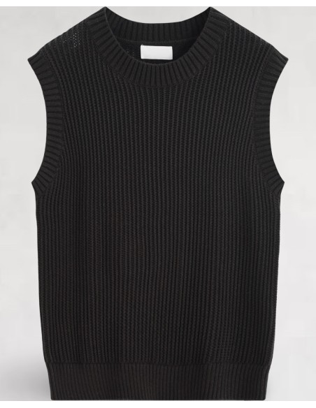 Débardeur grosse maille noir