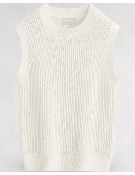Débardeur grosse maille blanc