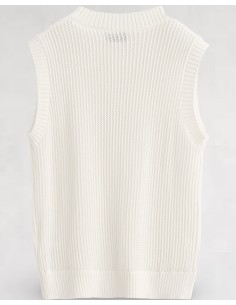 Débardeur grosse maille blanc 2