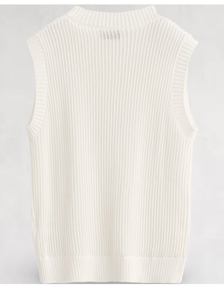 Débardeur grosse maille blanc