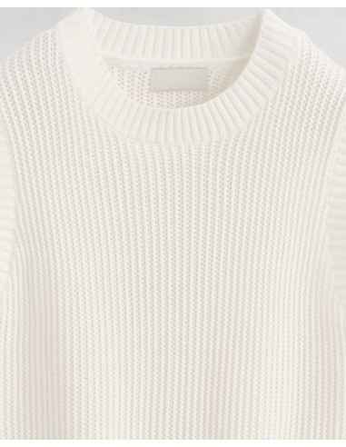 Débardeur grosse maille blanc