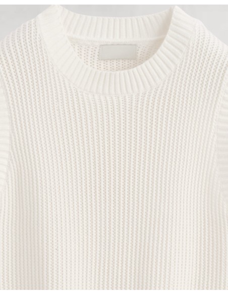 Débardeur grosse maille blanc