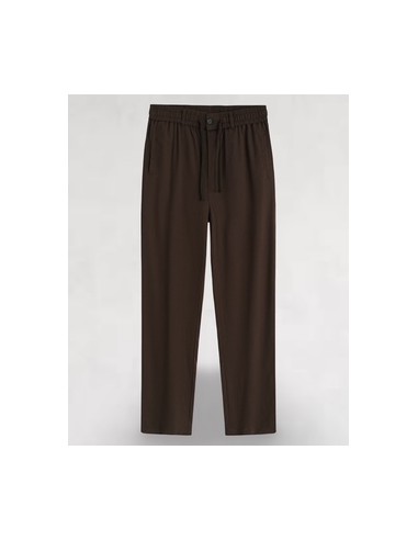 Pantalon en toile uni marron