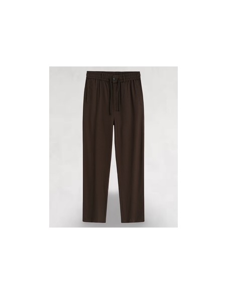 Pantalon en toile uni marron
