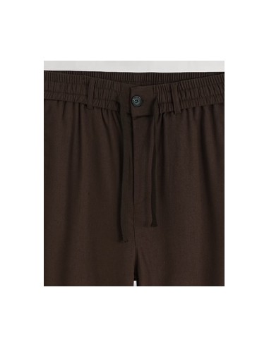 Pantalon en toile uni marron