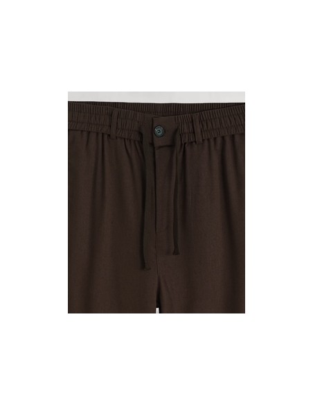 Pantalon en toile uni marron