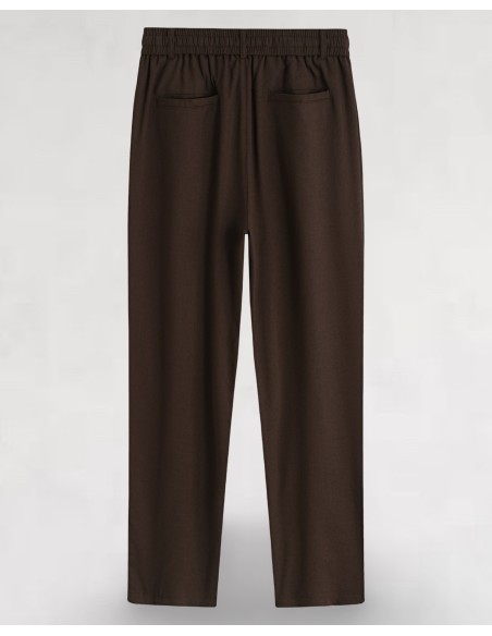 Pantalon en toile uni marron