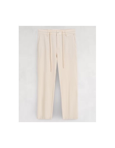 Pantalon effet lin coupe droite beige