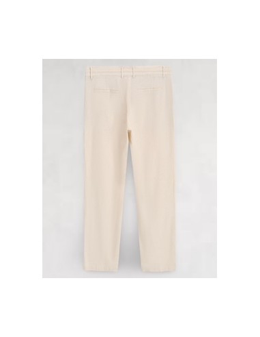 Pantalon effet lin coupe droite beige