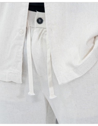 Pantalon en toile uni beige