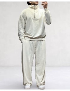 Jogging loose à pince beige 2