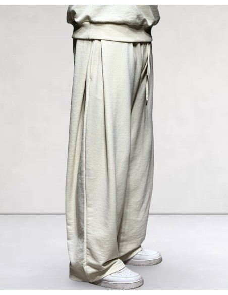 Jogging loose à pince beige