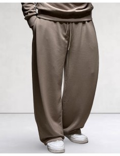 Jogging loose à pince marron
