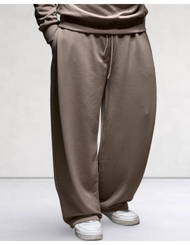 Jogging loose à pince marron