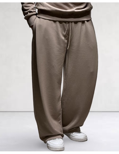 Jogging loose à pince marron