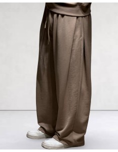 Jogging loose à pince marron 2