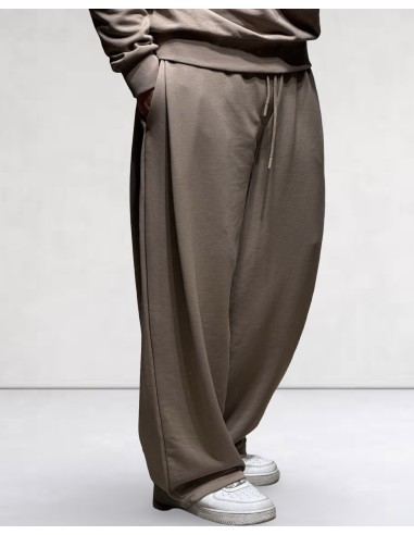 Jogging loose à pince marron