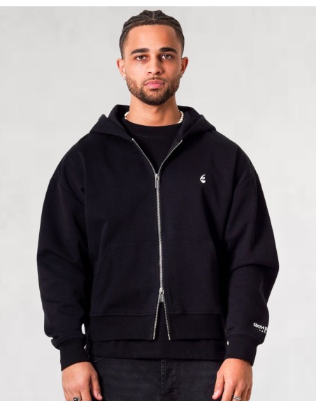Hoodie zip "Heavy coton" noir