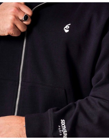 Hoodie zip "Heavy coton" noir