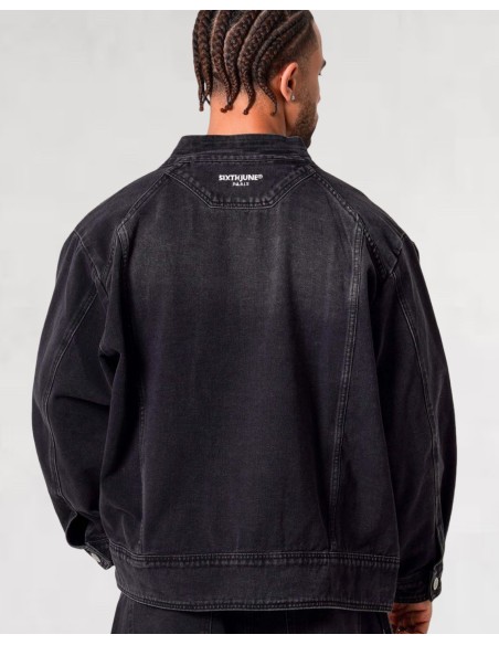 Veste kimono denim noir