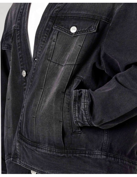 Veste kimono denim noir
