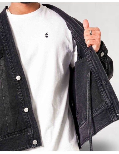 Veste kimono denim noir