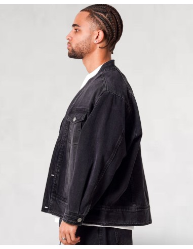 Veste kimono denim noir