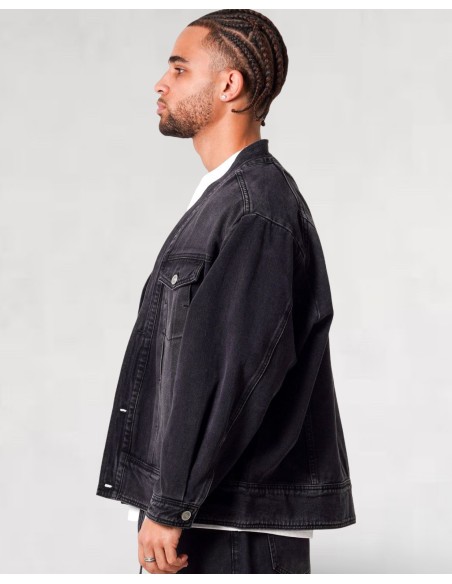 Veste kimono denim noir
