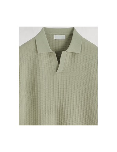 Polo en maille fine rayé vert