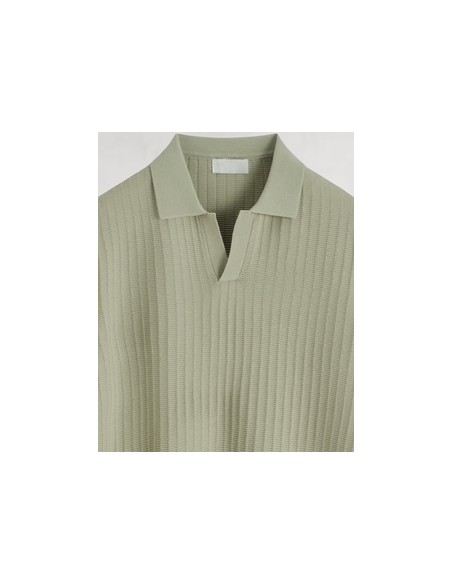 Polo en maille fine rayé vert