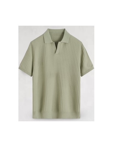 Polo en maille fine rayé vert